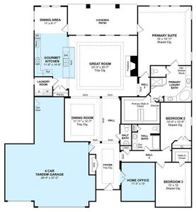 The Samuel floor plan by K. Hovnanian® Homes. 1st Floor shown. *Prices, plans, dimensions, features, specifications, materials, and availability of homes or communities are subject to change without notice or obligation.
