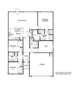 This floor plan features 3 bedrooms, 2 full baths and over 1,600 square feet of living space.