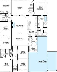 The Geneva floor plan by K. Hovnanian Homes. 1st Floor Shown. *Prices, plans, dimensions, features, specifications, materials, and availability of homes or communities are subject to change without notice or obligation.