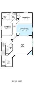 The Darlington II floor plan by K. Hovnanian Homes. 2nd Floor shown. *Prices, plans, dimensions, features, specifications, materials, and availability of homes or communities are subject to change without notice or obligation.