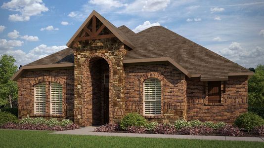 Elevation B with Stone | Concept 1802 at Redden Farms - Classic Series in Midlothian, TX by Landsea Homes