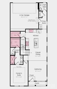 Structural upgrades added: Gourmet kitchen, dual owner's suite with bath 3, owner's  bath 2, walk-in pantry and 2nd floor laundry, study in place of flex, and tray ceiling at owner's suite.