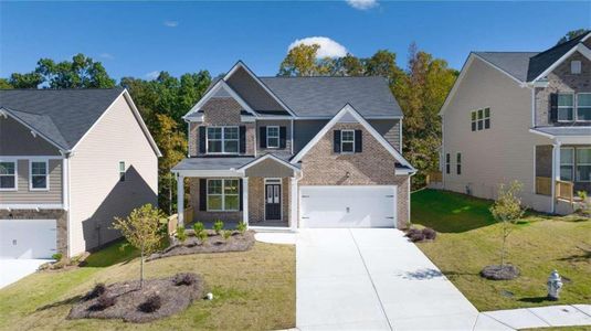 New construction Single-Family house 1898 Lacebark Elm Way, Lawrenceville, GA 30045 LONDON- photo 0