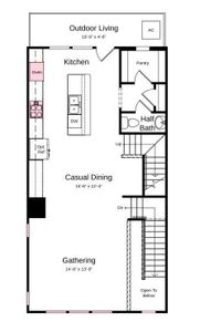 Structural options include: Bedroom and bath in lieu of flex room and alternative bathroom layou