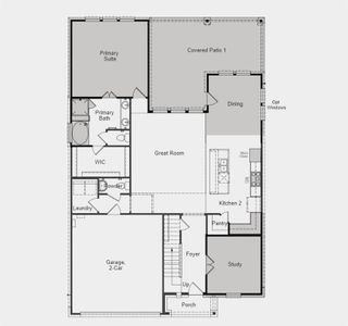 Structural options added include: Gourmet kitchen, horizontal railing, shower pan at bath 3, lifestyle space, slide in tub at owner's bath, study, sliding panel door, and windows at casual dining,