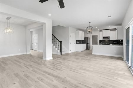 Open floor plan guarantees lots of space in the living room/dining area