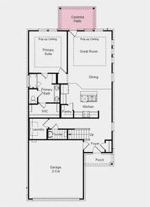 Structural options include: pop up ceiling at great room and primary suite, covered outdoor living and gas drop for future outdoor living.