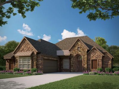 Elevation D with Stone | Concept 2404 at Massey Meadows in Midlothian, TX by Landsea Homes