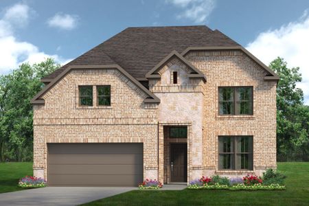 Elevation A with Stone | Concept 2844 at Hunters Ridge in Crowley, TX by Landsea Homes