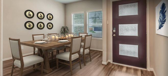 Enjoy home cooked meals together in the dining area.