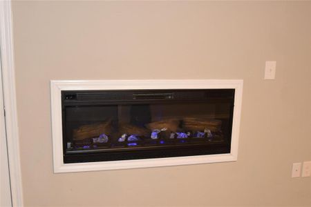 flip the switch for electric heating fireplace built into the wall!