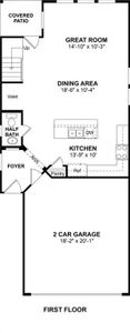 The Frances floor plan by K. Hovnanian Homes. 1st Floor shown. *Prices, plans, dimensions, features, specifications, materials, and availability of homes or communities are subject to change without notice or obligation.