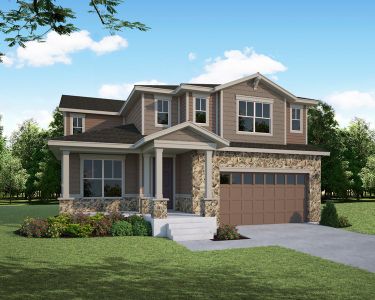 Plan C407 Elevation A with Manufactured Stone - SH