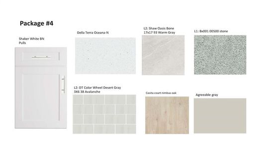 Color selections for actual home, under construction.