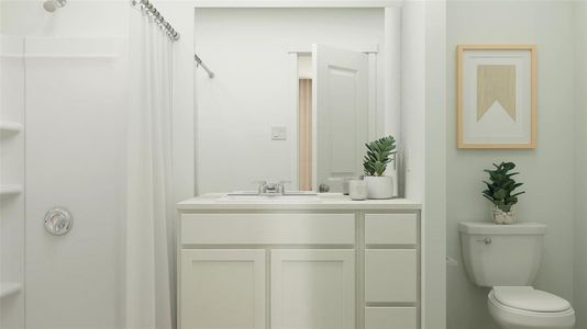 Bathroom with toilet and vanity