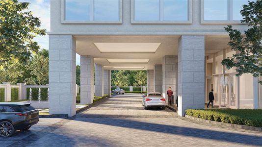 Ivy-covered privacy walls and a porte-cochère entry with valet parking usher you into THE HAWTHORNE'S inviting lobby.