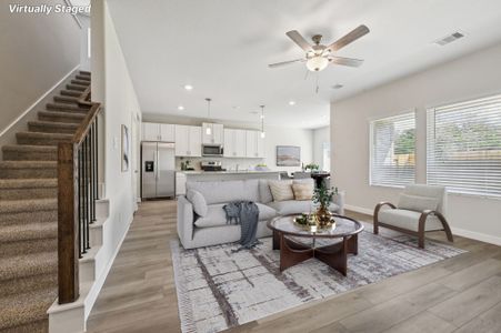 The living room of a home in Stewart's Ranch in Conroe, TX.