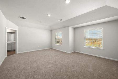 Large, primary bedroom with two walk-in closets!