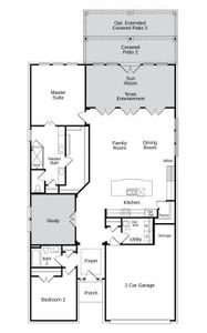 Structural options added include: Gourmet kitchen 2, study, sunroom and extended covered patio 2.
