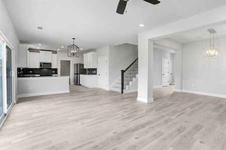 Open floor plan guarantees lots of space in the living room/dining area