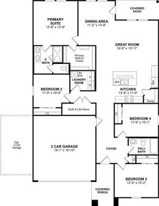 The Goldenrod II floor plan by K. Hovnanian Homes. 1st Floor shown. *Prices, plans, dimensions, features, specifications, materials, and availability of homes or communities are subject to change without notice or obligation.