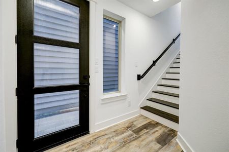 Mahogany-frosted glass front door