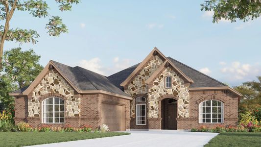 Elevation B with Stone | Concept 2050 at Massey Meadows in Midlothian, TX by Landsea Homes