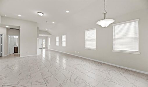 View of dining room and great room