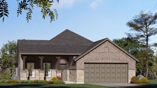 Elevation B with Stone | Concept 1849 at Silo Mills - Select Series in Joshua, TX by Landsea Homes