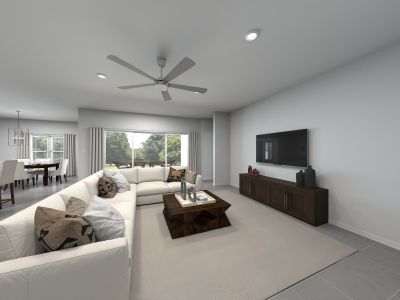 Virtual rendering of living room in Lennon floorplan
