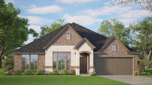 Elevation B with Stone | Concept 2040 at Belle Meadows in Cleburne, TX by Landsea Homes