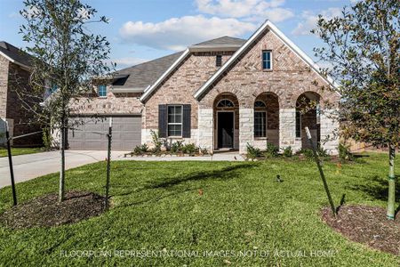 New construction Single-Family house 8546 Pier Cove Drive, Cypress, TX 77433 Angelina - 50' Premier Smart Series- photo 0