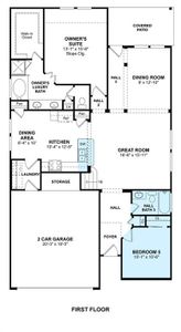 The Hoover II floor plan by K. Hovnanian Homes. 1st Floor Shown. *Prices, plans, dimensions, features, specifications, materials, and availability of homes or communities are subject to change without notice or obligation.
