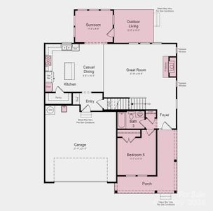 Structural options added include: first floor guest suite with full bath and walk in shower, gas fireplace in gathering room, sunroom, additional windows at gathering room, tankless water heater, utility sink in garage