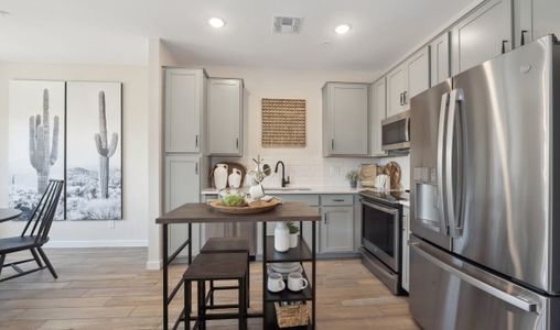 Kitchen with spacious cabinets and stainless appliances
