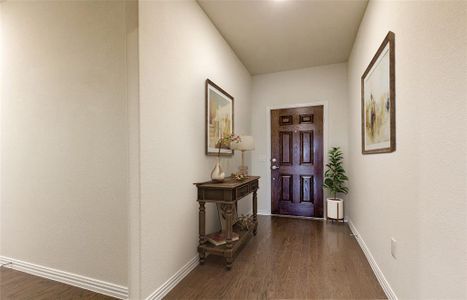 Welcoming entry way into home *Photos of furnished model. Not actual home. Representative of floor plan. Some options and features may vary.