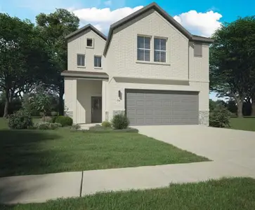 New construction Single-Family house 8016 Shining Flor Run, Lago Vista, TX 78645 Willow | Lakeside at Tessera- photo 0