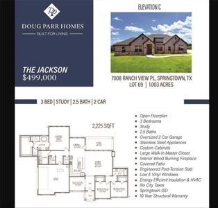 New construction Single-Family house 7008 Ranch View Place, Springtown, TX 76082 The Jackson- photo 34 34