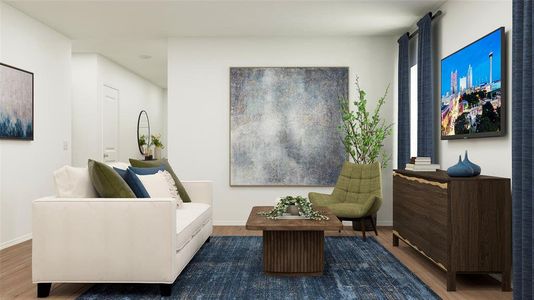 Sitting room featuring dark hardwood / wood-style floors