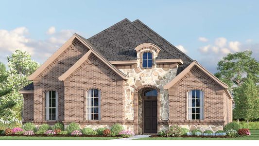 Elevation H with Stone | Concept 2129 at Redden Farms - Classic Series in Midlothian, TX by Landsea Homes