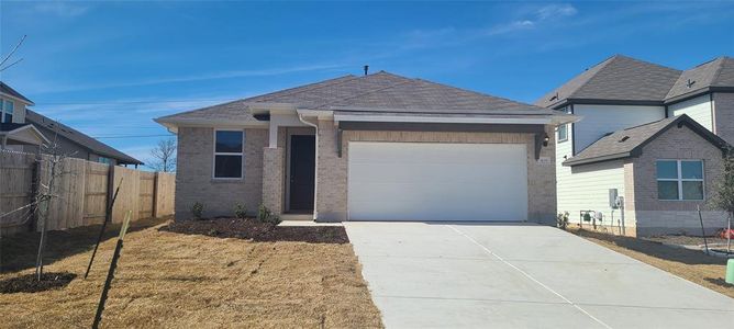 New construction Single-Family house 409 Palo Brea Loop, Hutto, TX 78634 Brodie Homeplan- photo 0