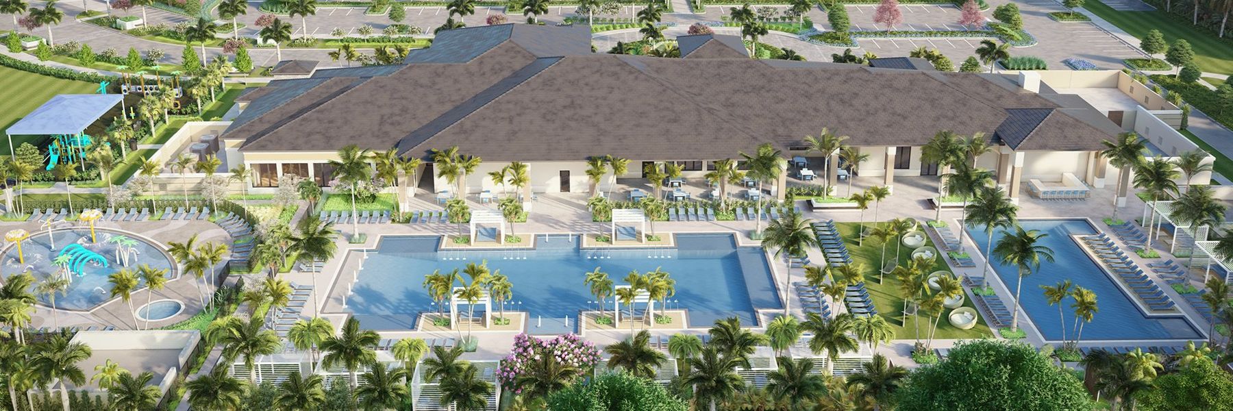 Aerial View of Avenir West Clubhouse Pools - Artist Concept