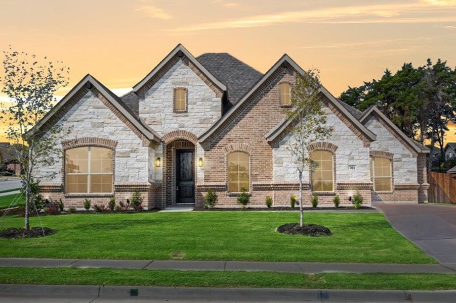 Elevation C with Stone | Concept 2796 at Massey Meadows in Midlothian, TX by Landsea Homes