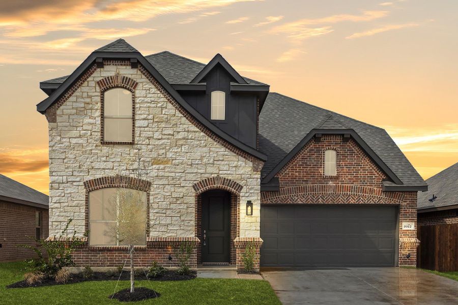 Elevation C with Stone | Concept 2870 at Chisholm Hills in Cleburne, TX by Landsea Homes