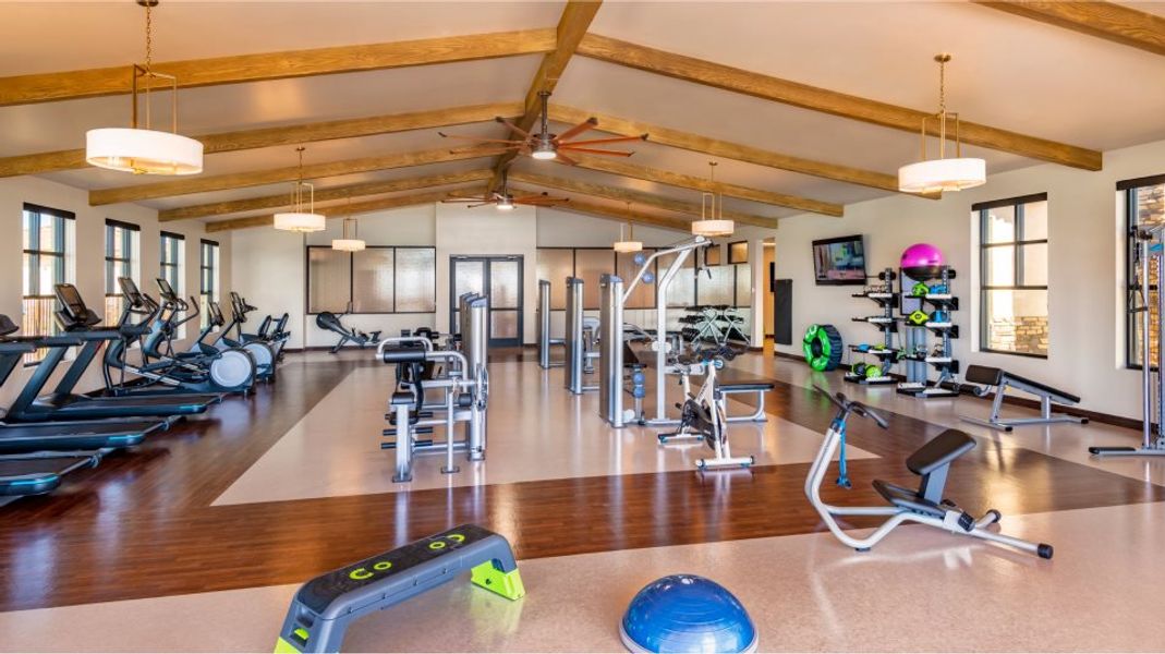 Fitness center interior