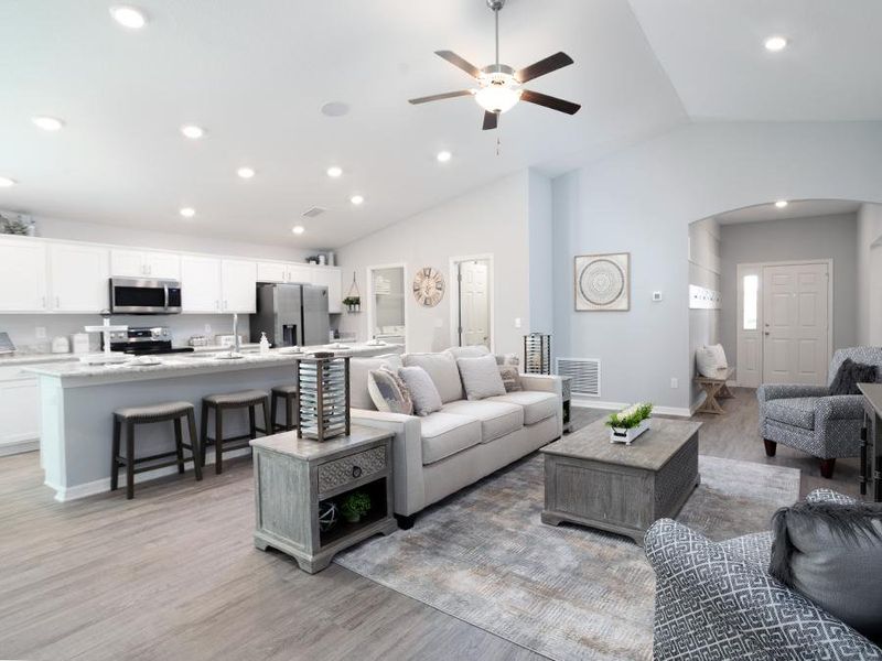 Enjoy an open living area, perfect for gathering with family and friends - Raychel model home in Palmetto, FL