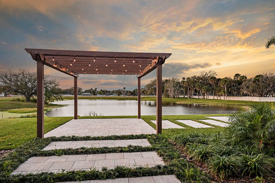 Enjoy sunset view from your water-view lot | New Homes in Palm Bay, FL | Landsea Homes
