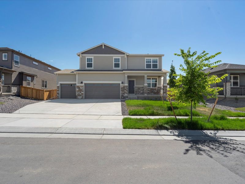 Waterton exterior image taken at Buffalo Highlands, a Meritage Homes community in Commerce City, CO.