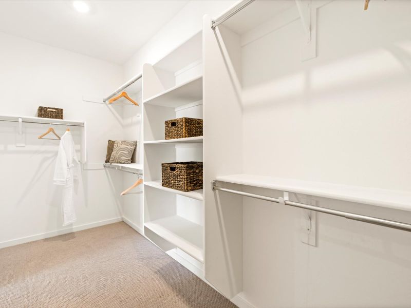 Arlo primary closet modeled at Abel Ranch