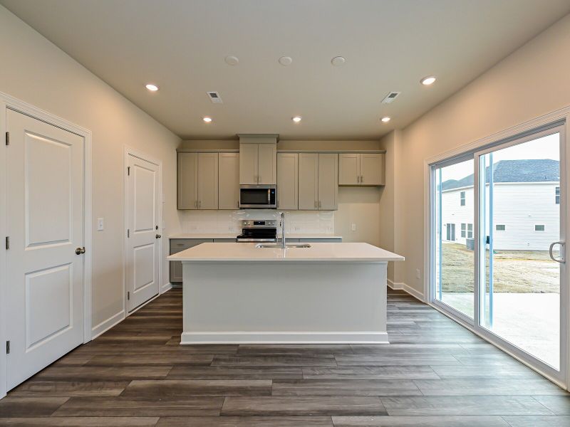 The kitchen makes entertaining guests a breeze.